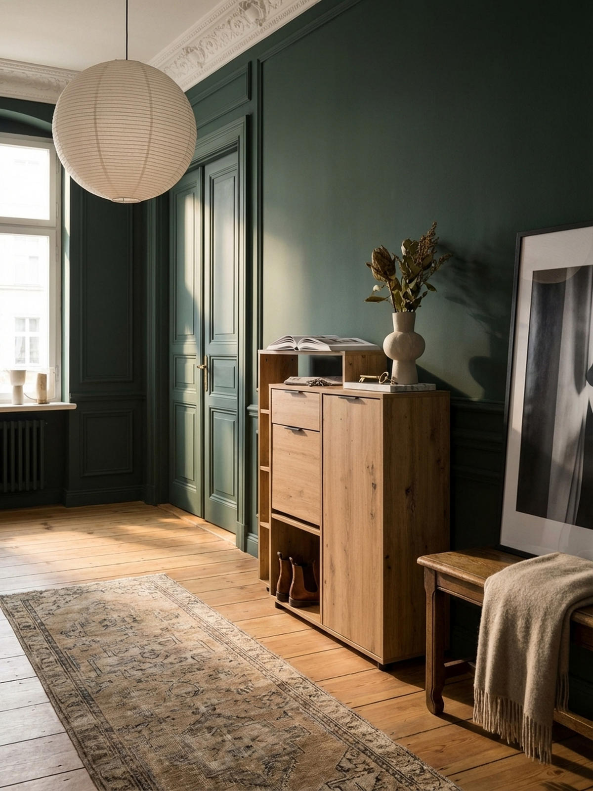 SCHUHSCHRANK – Eiche-Dekor, 98x110x30 cm, geschlossen, mit Schublade - Schwarz/Braun, Kunststoff (98/110/30cm) - KADIMA DESIGN