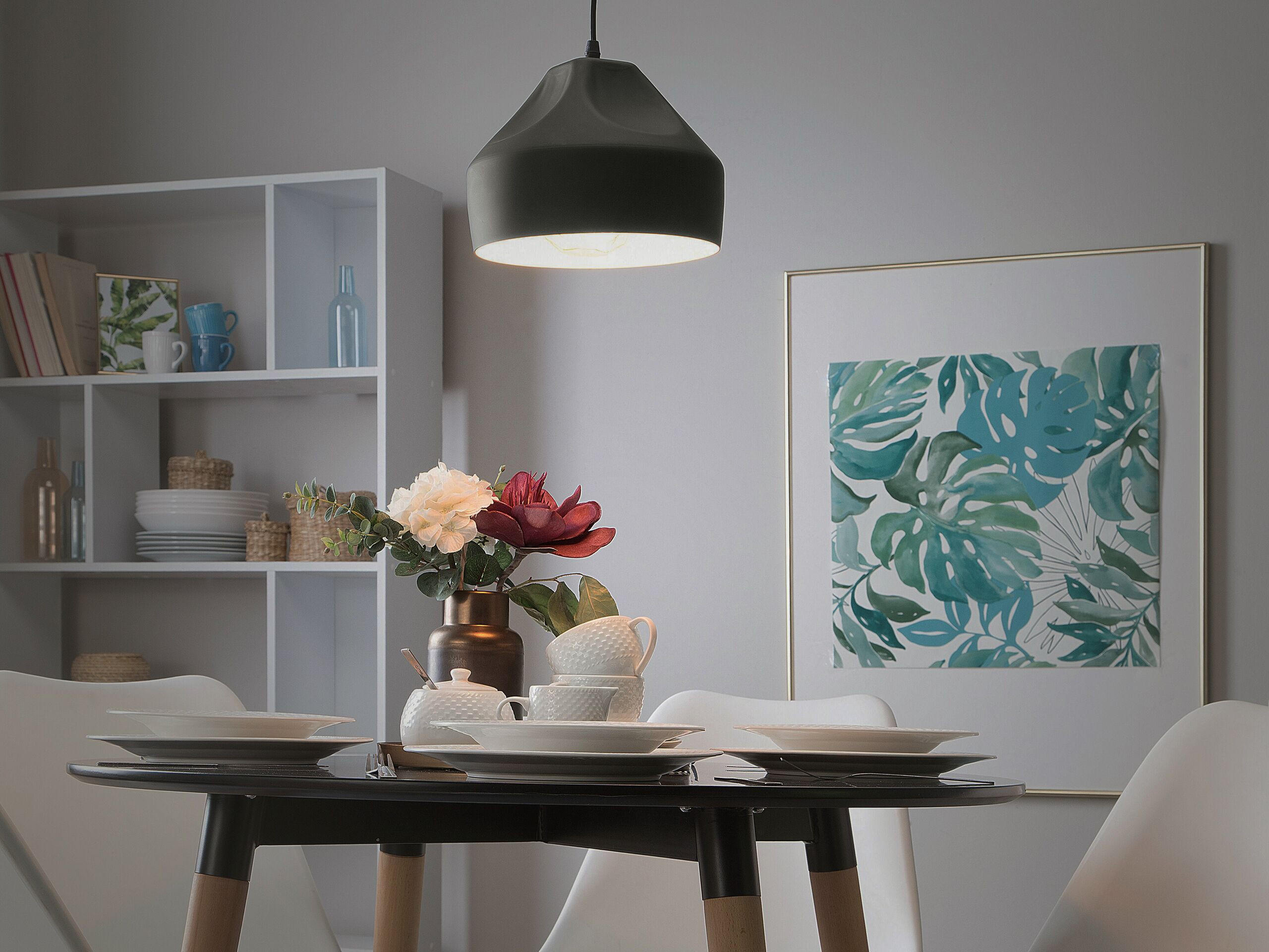 HÄNGELEUCHTE Evinos 22/22/118 cm - Schwarz, Metall (22/22/118cm) - Beliani