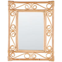 WANDSPIEGEL Rattan naturfarben 41/52 cm Amanu - Beige/Naturfarben, Naturmaterialien (41/52/2cm) - Beliani