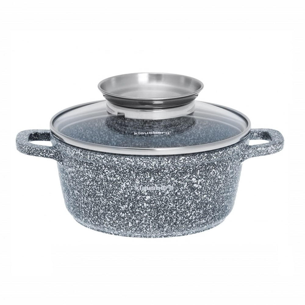 TOPF Grau 16/16/7.5 cm KB7519 - Grau, Metall (16cm) - Klausberg 