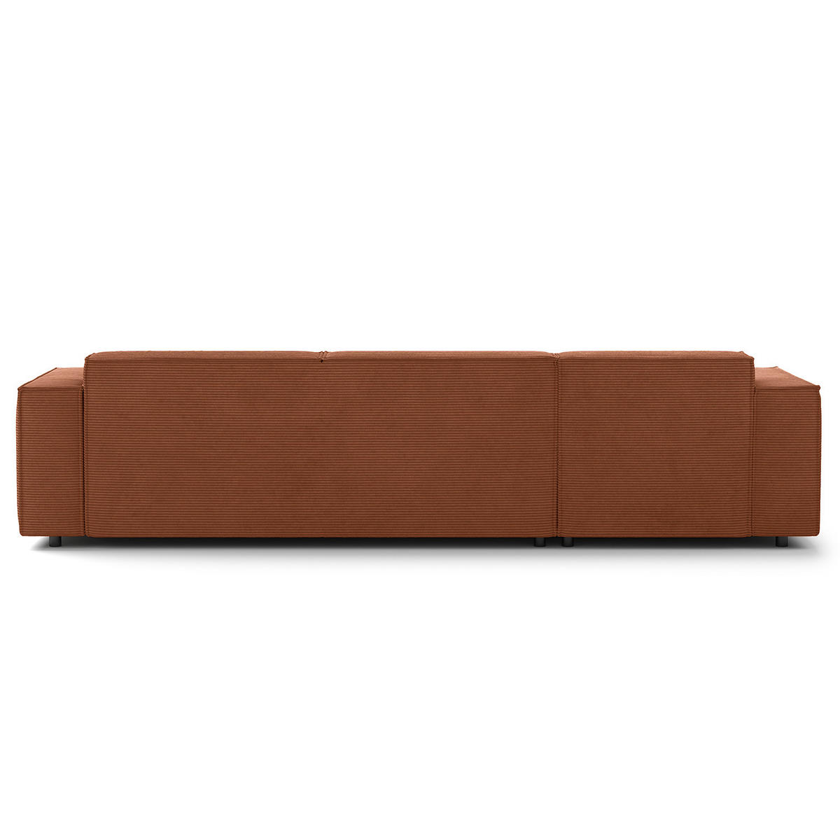 ECKSOFA mit Longchair - Schwarz/Braun, Kunststoff/Textil (294/177cm) - home24