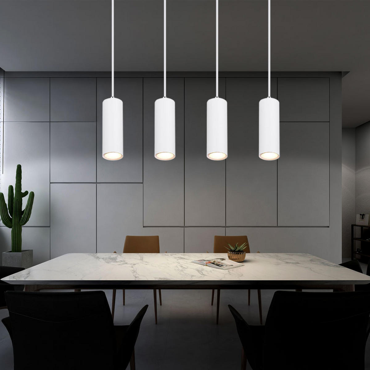 LED HÄNGELEUCHTE Metall Weiß matt - Weiß, Metall (75/9/150cm) - Globo Lighting