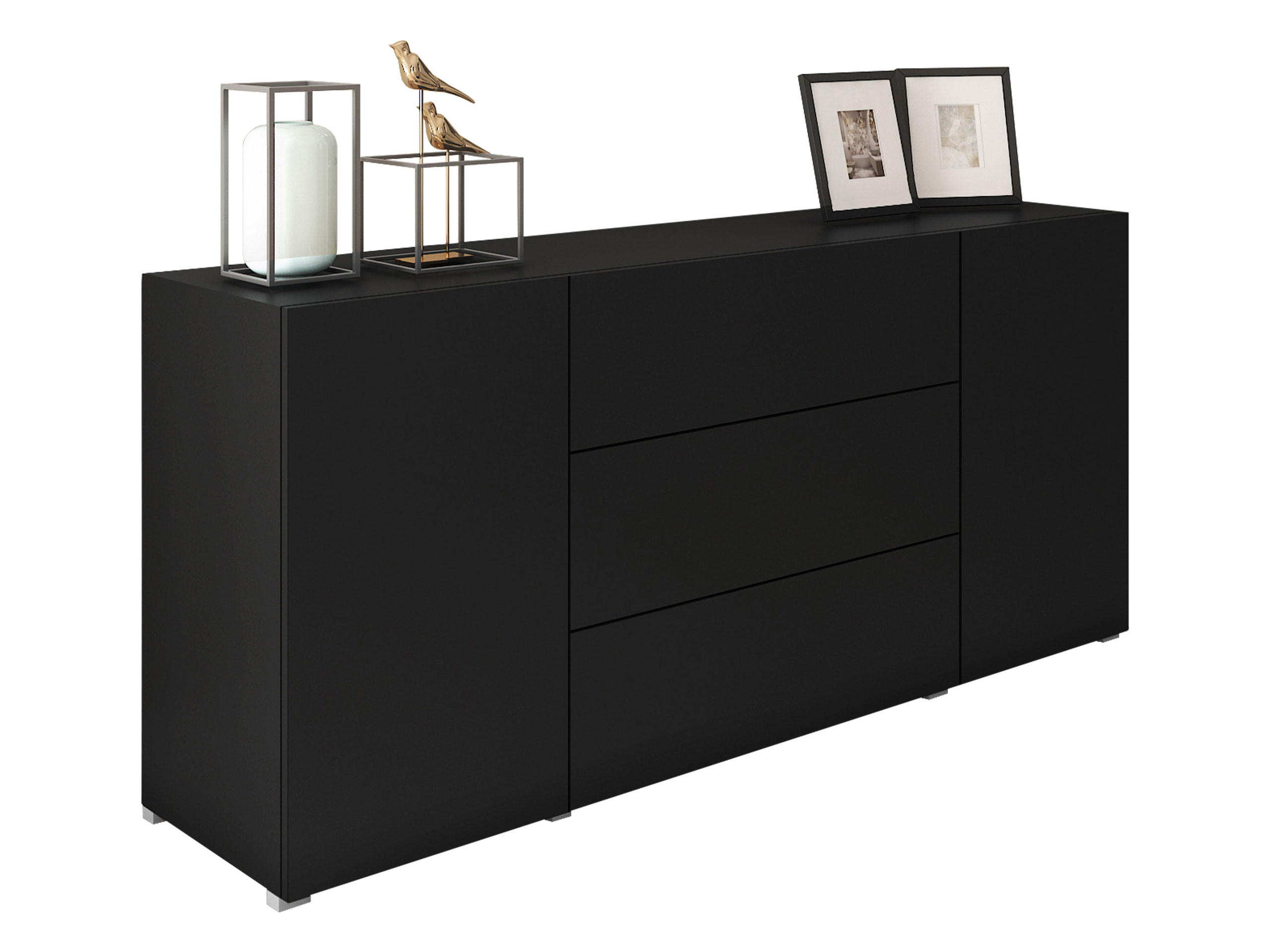 SIDEBOARD Berlin 150 - Alufarben/Graphitfarben, Holzwerkstoff/Kunststoff (150/68/39cm) - MIRJAN24