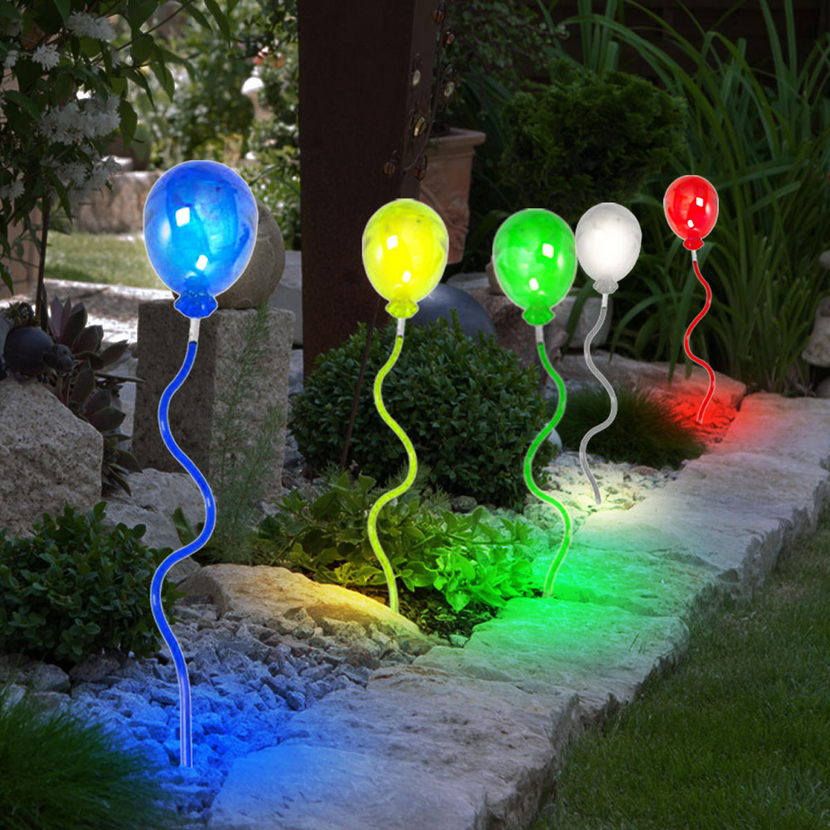 LED AUSSENLEUCHTE Luftballons Bunt - Multicolor, Kunststoff (8.5/8.5/60cm)