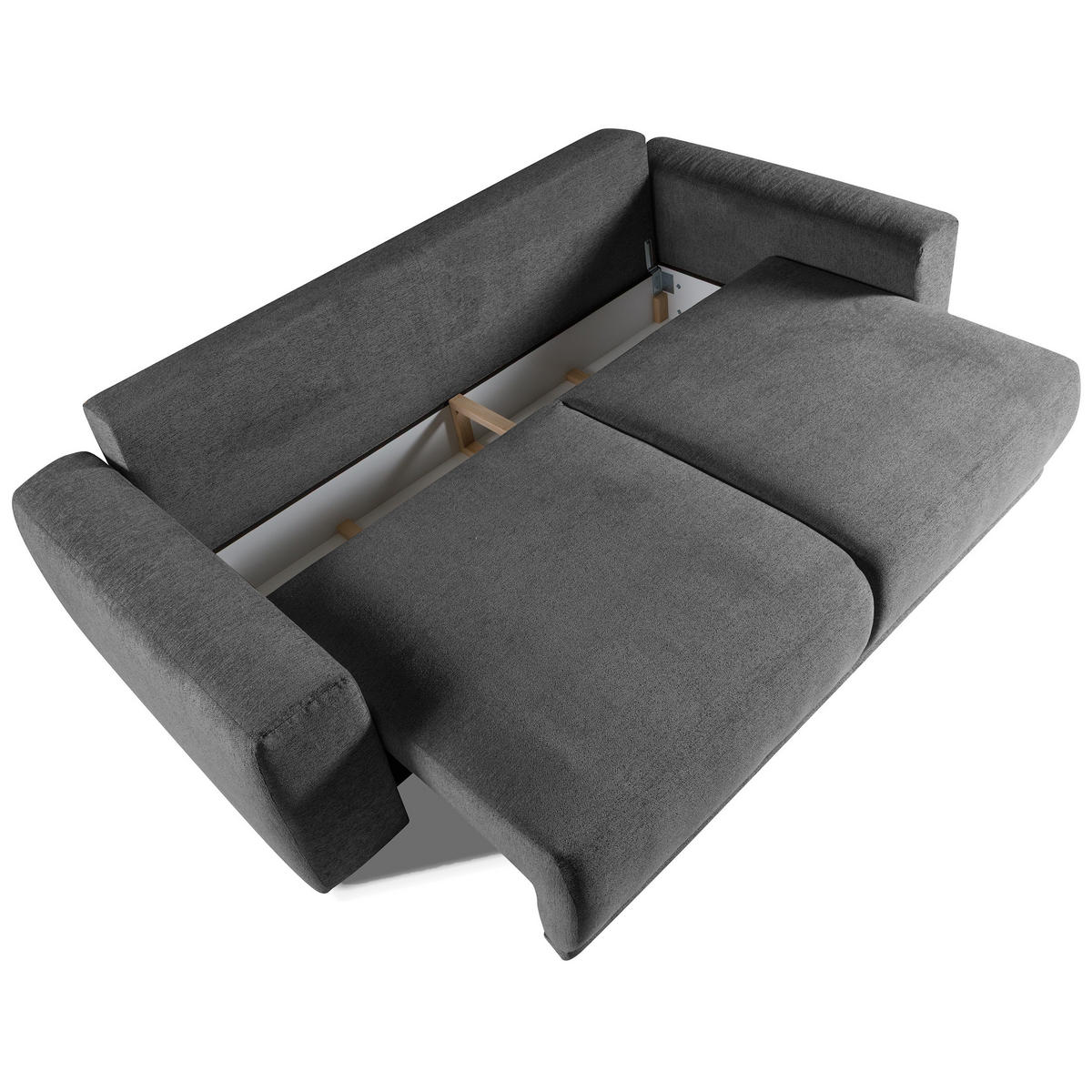 SCHLAFSOFA Polo 3-Sitzer mit Schlaffunktion, Grau - Grau, Textil (252/100/120cm) - Beautysofa