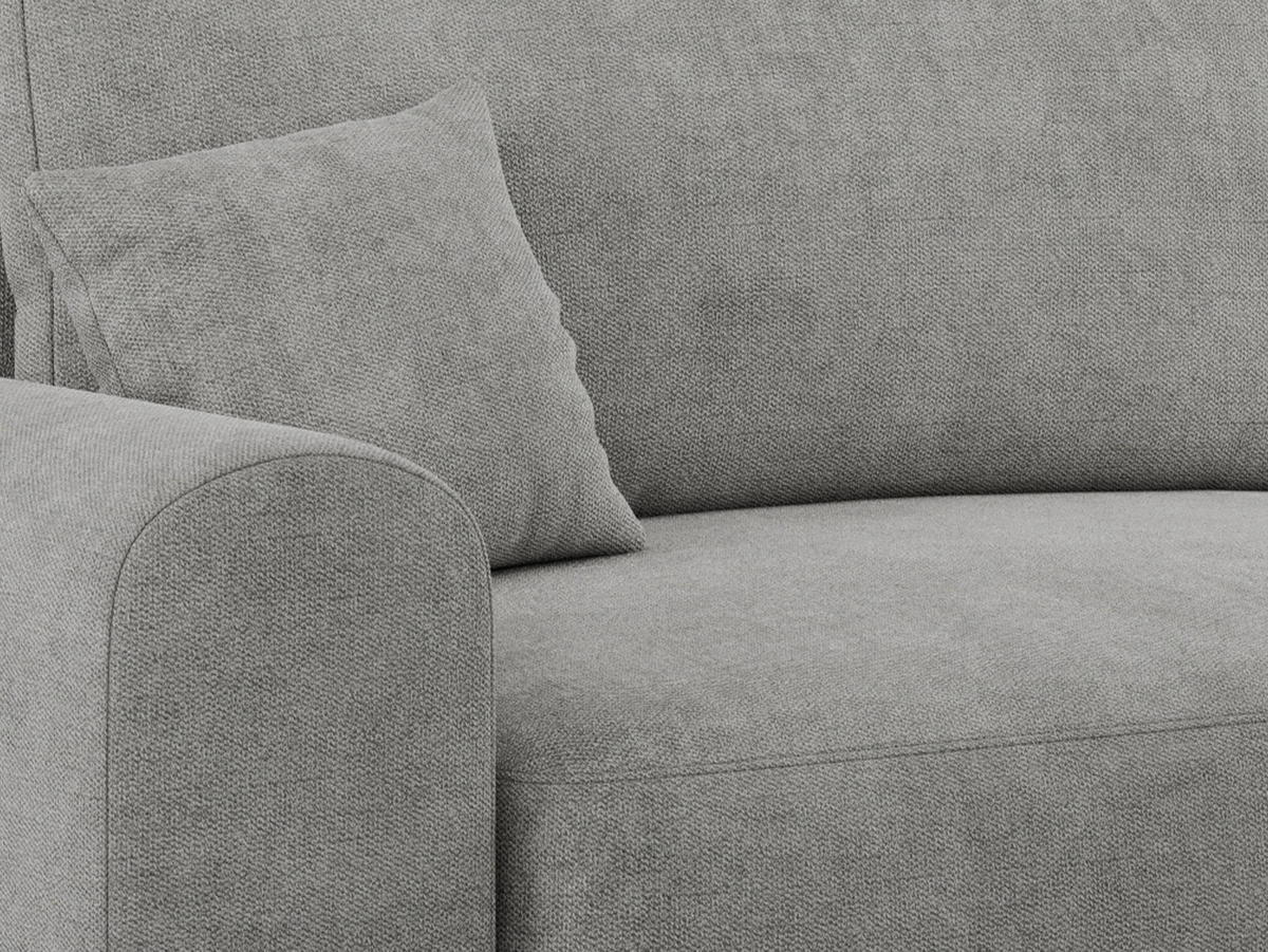 ECKSOFA NELSON Hellgrau Struktur - Hellgrau/Schwarz, Kunststoff/Textil (274/152cm) - MKS