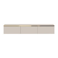 TV-HÄNGESCHRANK - 180 cm x 34.5 cm - Holz, Platte - Beige, Goldfarben - VUKIA - Beige/Goldfarben, Holz (180/30/34.5cm) - Vente-Unique