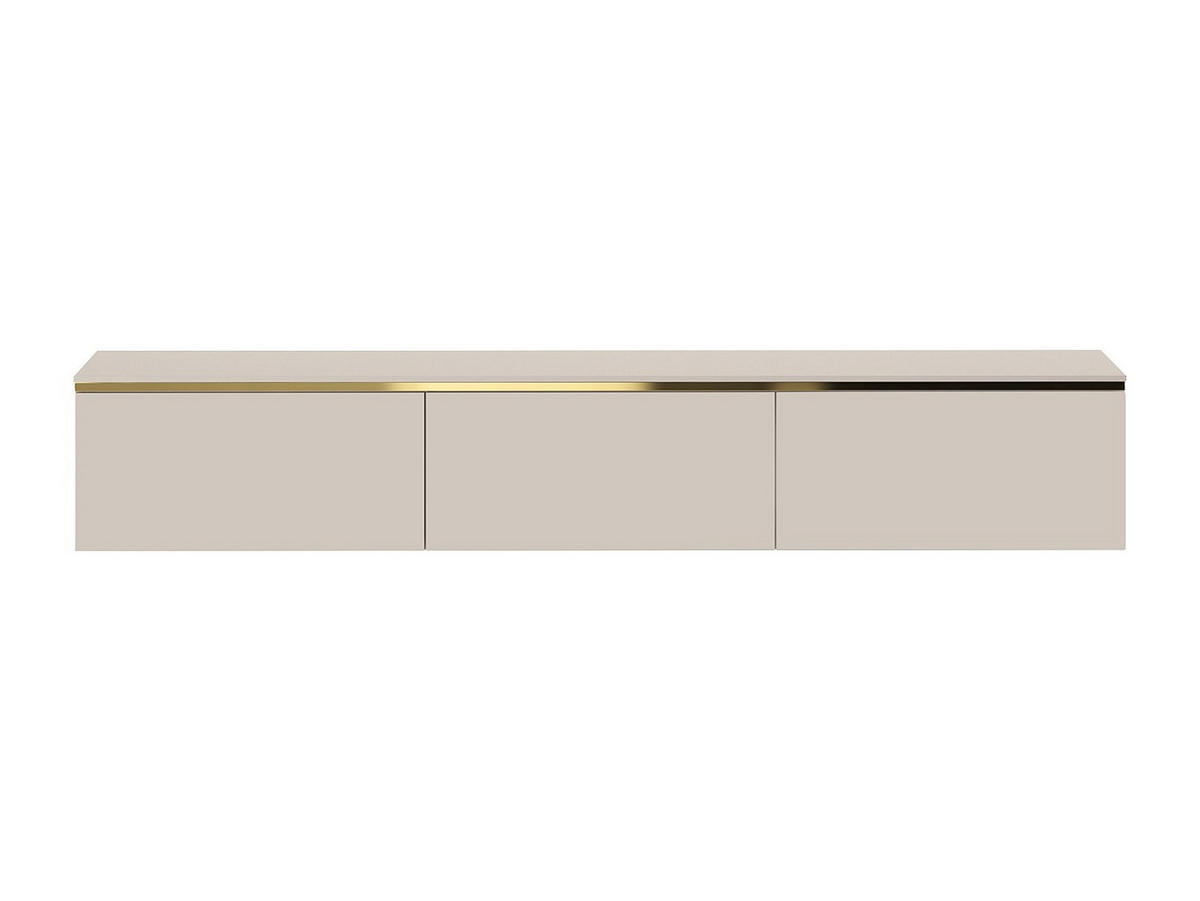 TV-HÄNGESCHRANK - 180 cmcm x 34.5 cmcm - Holz, Platte - Beige, Goldfarben - VUKIA - Beige/Goldfarben, Holz (180/30/34.5cm) - Vente-Unique