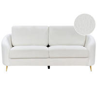 3-SITZER-SOFA Bouclé weiß/gold Trosa - Goldfarben/Weiß, Textil (203/88/86cm) - Beliani