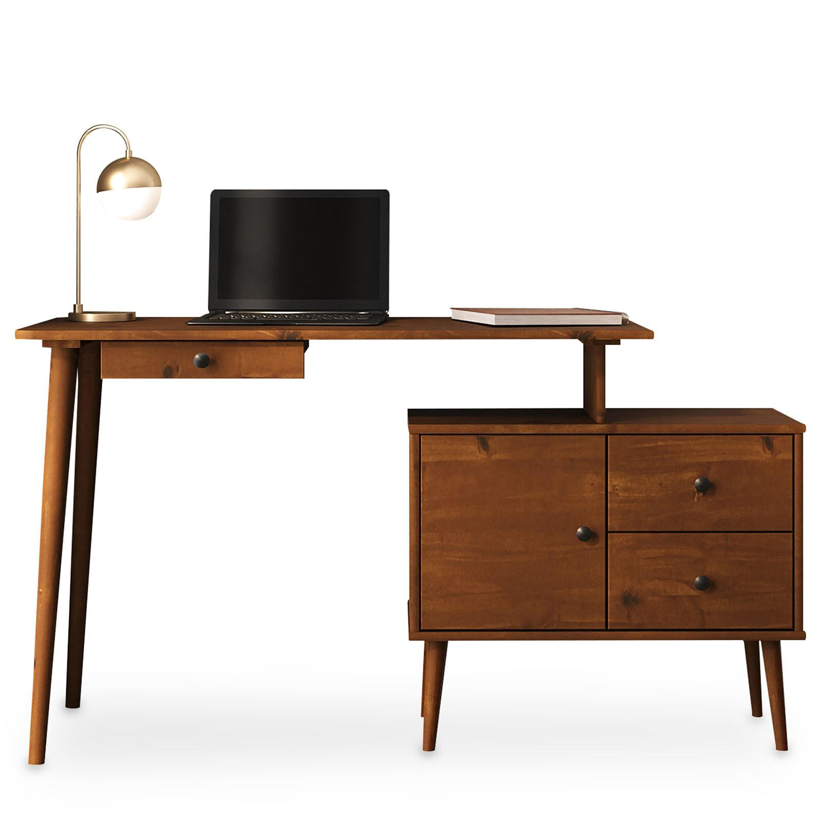 SCHREIBTISCH ANGOLO Kastanie - Kastanienfarben, Holzwerkstoff (35/35/85cm) - IDIMEX