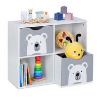 KINDERREGAL - Weiß, Holzwerkstoff (60/48/24.5cm) - Relaxdays