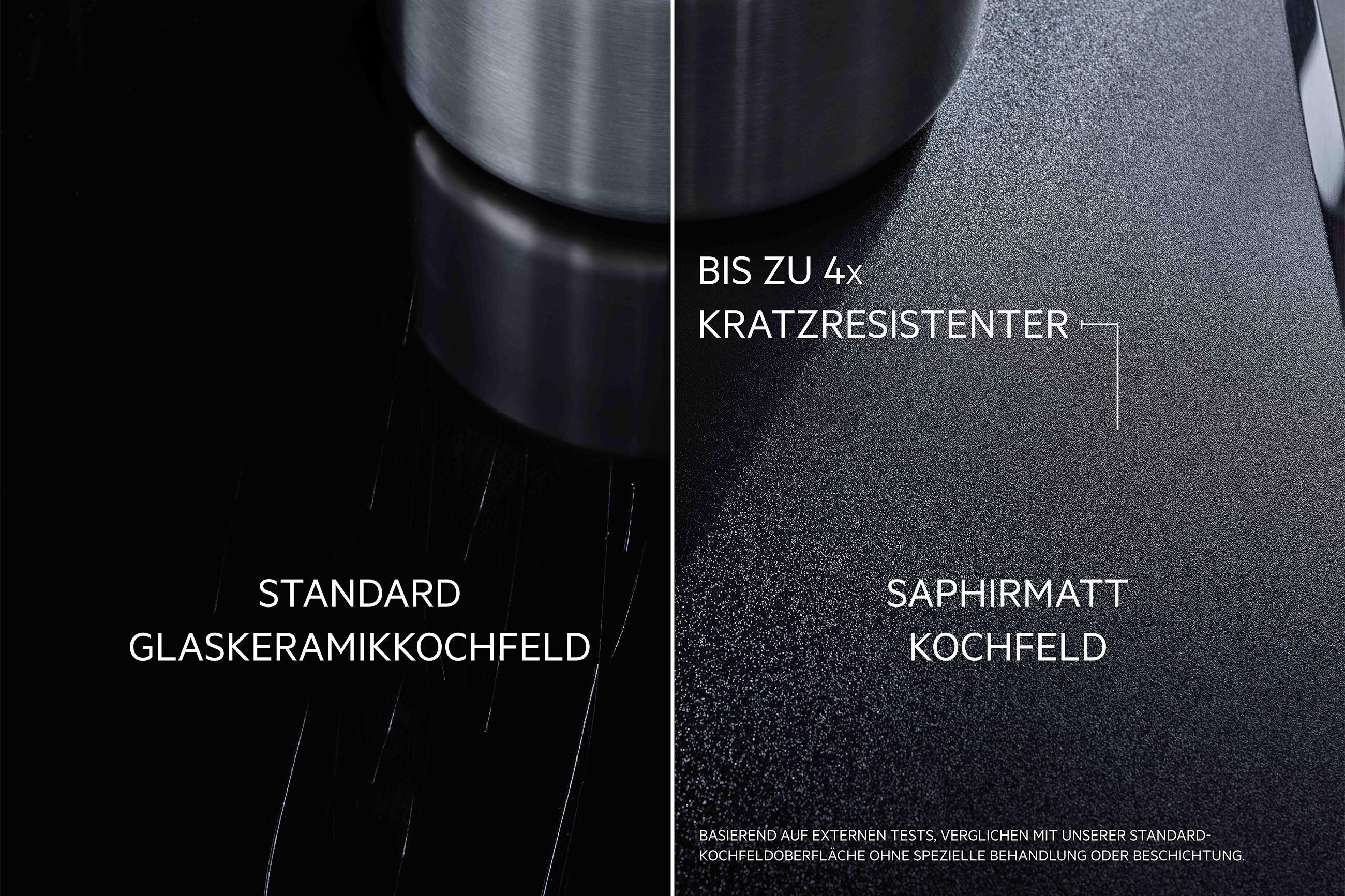 Kratzresistenz des AEG SaphirMatt® Induktionskochfeld