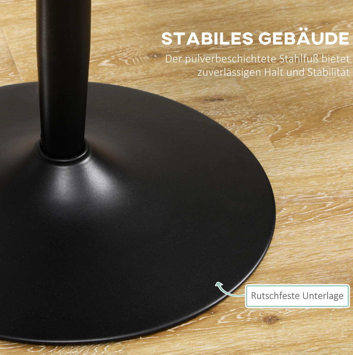 JEDÁLENSKÝ stôl Ø70/75 cm čierny, MDF oceľová podnož - čierna, kov (70/70/75cm) - BEAOK