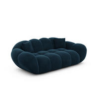 2-SITZER-SOFA Liva Mitternachtsblau Samtstoff - Dunkelblau, Textil (200/70/93cm) - VAROYAL