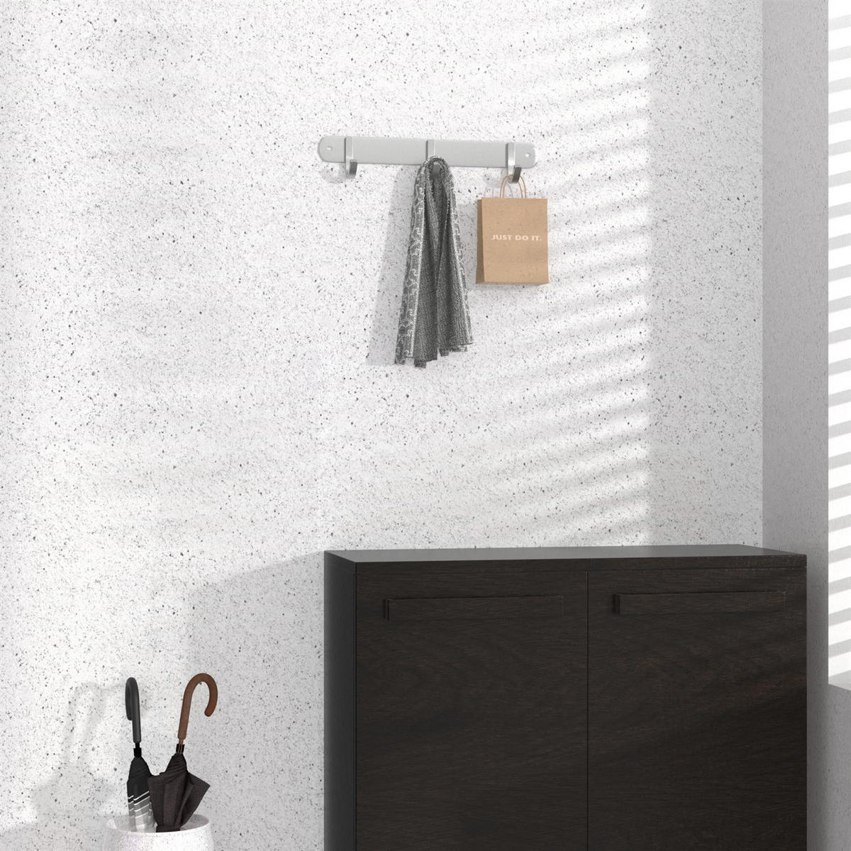 HAKENLEISTE 22/4.7/4.7 cm - Silberfarben, Metall (4.7/4.7/22cm) - Intirilife
