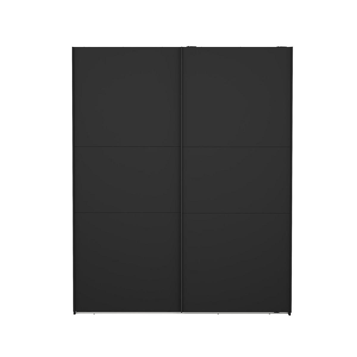 SCHIEBETÜRENSCHRANK, Como, Schwarz, Holzwerkstoff, 179 x 67 x 221 cm - Schwarz, Holzwerkstoff (179/221/67cm) - ebuy24