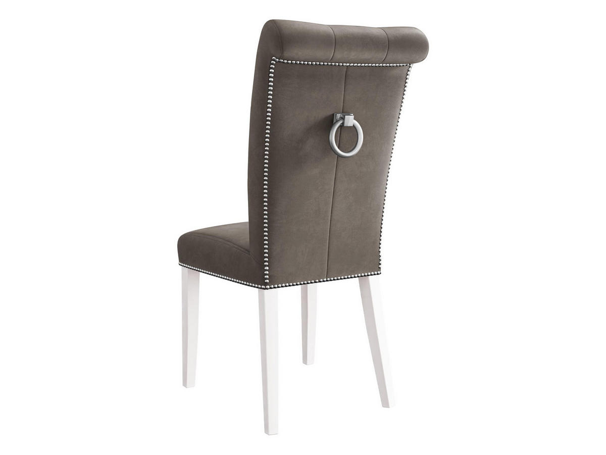 POLSTERSTUHL Christina, Holzfarbe: Weiß - Weiß/Grau, Holz/Textil (47/103/68cm) - MIRJAN24