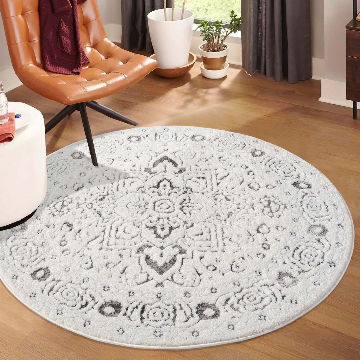 KURZFLOR-TEPPICH Lounge 0638 Grau 160 cm Rund - Grau, Textil (160/160cm) - carpet city