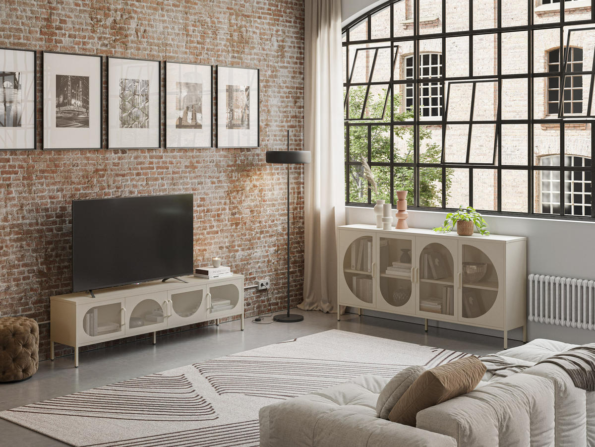 KOMMODE Tayra Beige 160/40/90 cm - Beige, Metall (40/90/160cm) - Drawer