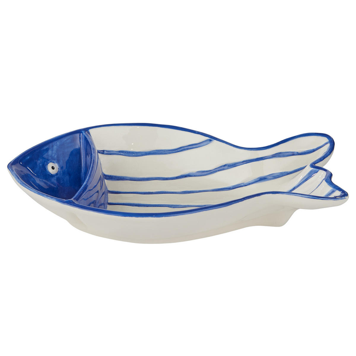 SCHALE Fish 'n' Chips Fisch - Blau/Weiß, Stein (24/15/4.1cm) - Butlers