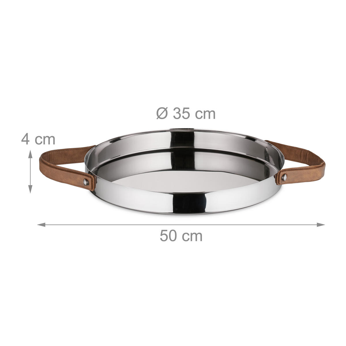 SERVIERTABLETT - Silberfarben, Kunststoff/Metall (50/4/35cm) - Relaxdays