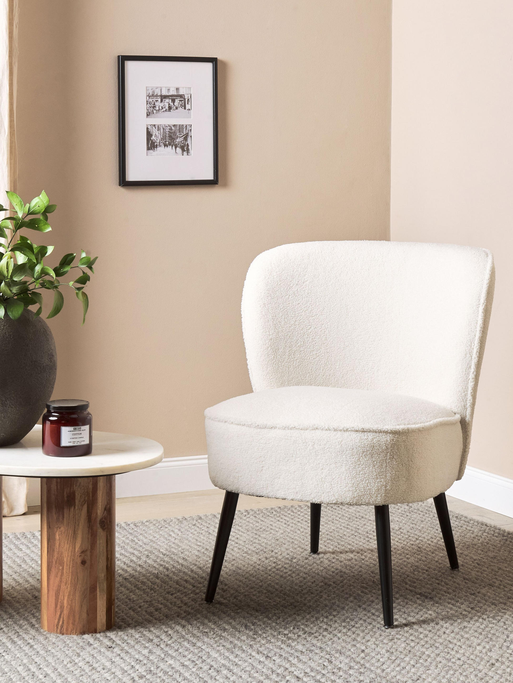 Thumbnail - Beliani Sessel, Schwarz, Weiß, Textil, 1-Sitzer, 60x76x52 cm, Wohnzimmer, Sessel, Polstersessel