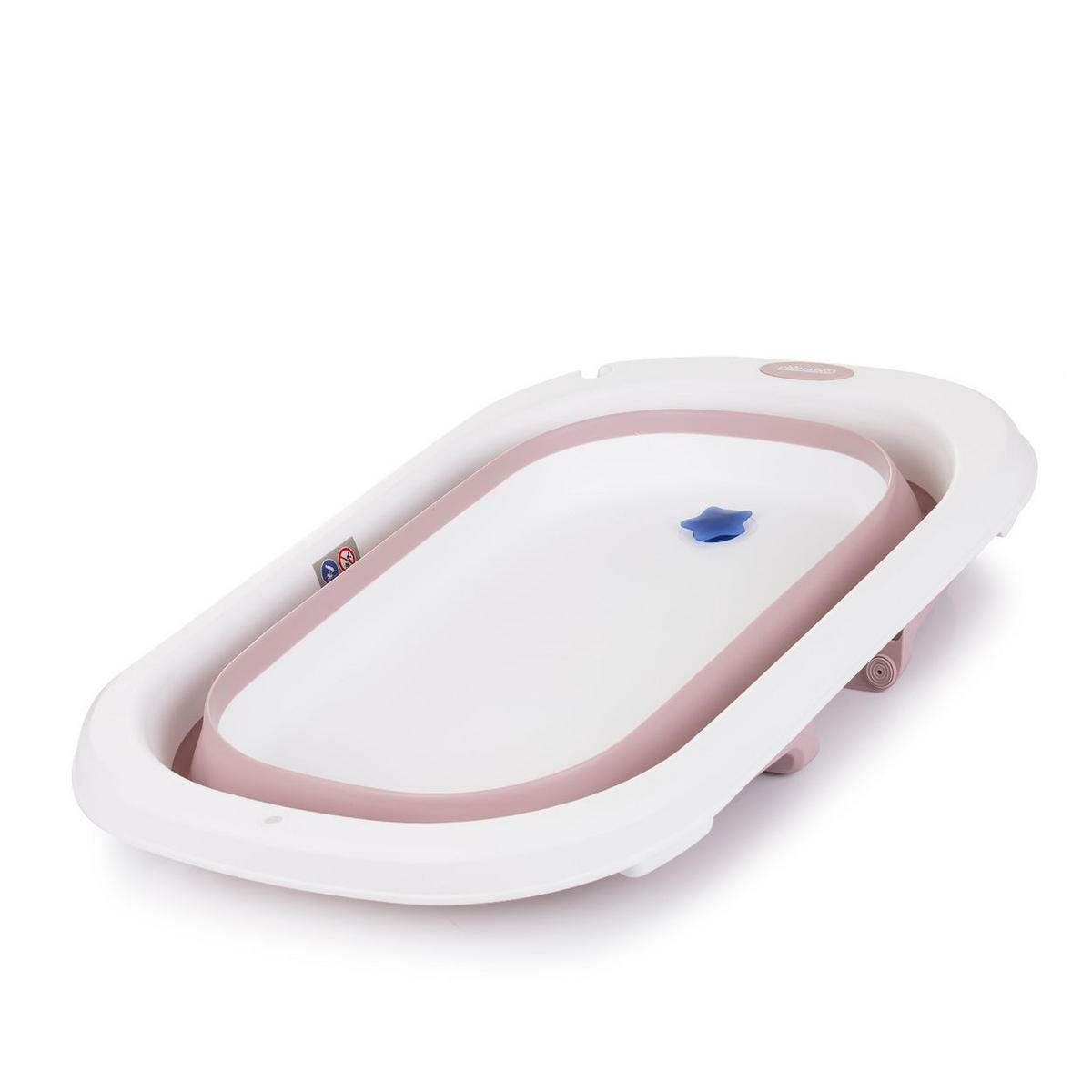 BABYBADEWANNE Isla 80 cm rosa mit Badekissen faltbar, integrierter Wasserablauf - Rosa, Kunststoff (50/80cm) - Chipolino