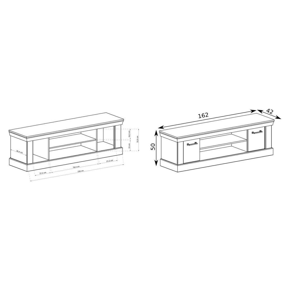 TV-LOWBOARD Antica New AN-15 162 x 50 x 42 cm Kraft Gold - Wildeiche, Holzwerkstoff (162/50/42cm) - Koseto