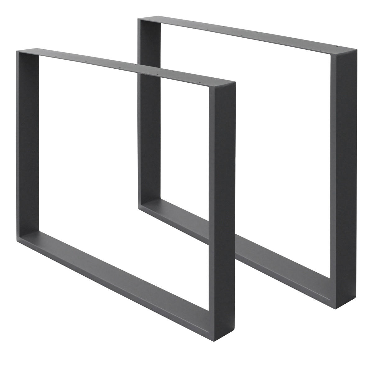 ECD-Germany NOHY STOLU, sada 2 ks, 80 x 72 cm, antracit