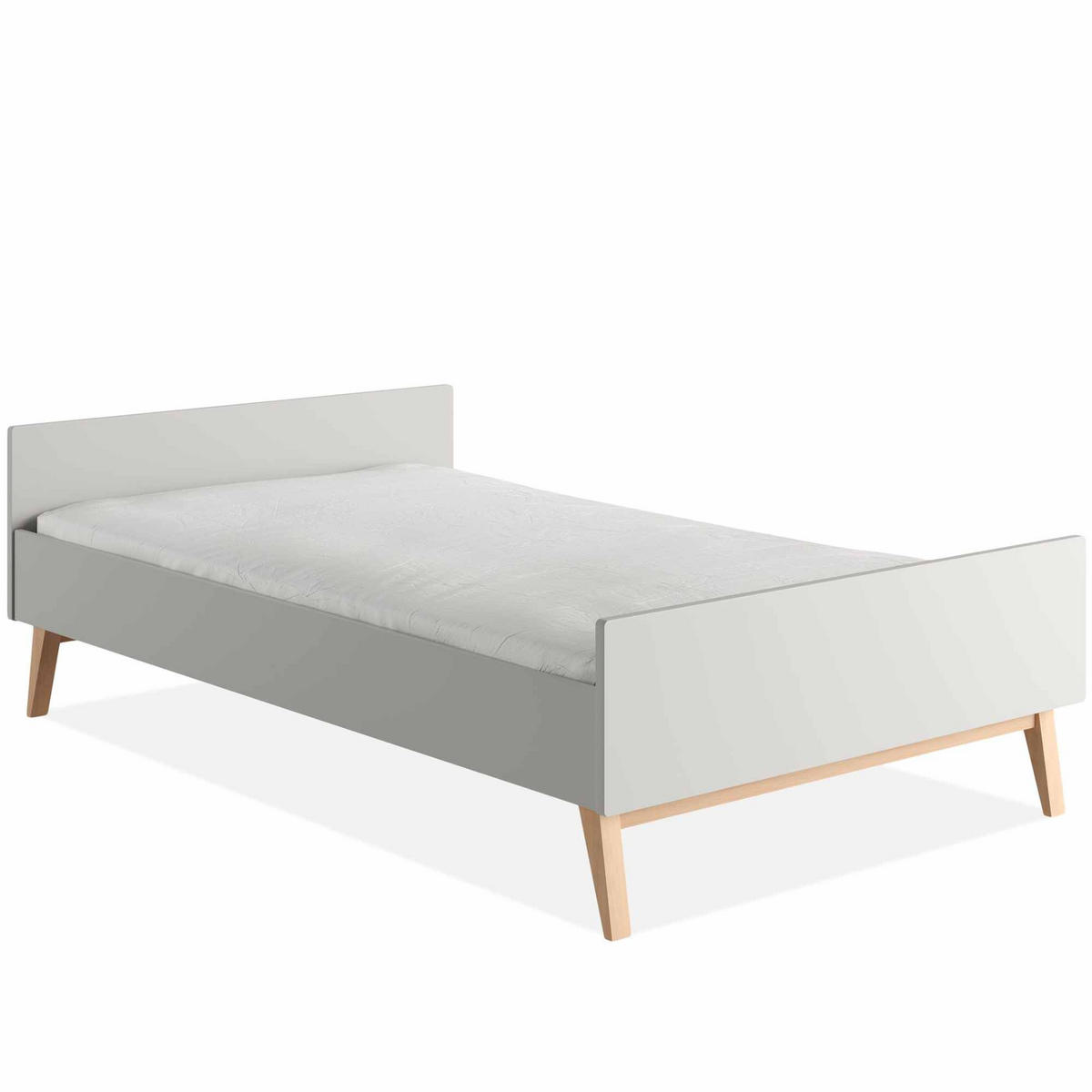 KINDERBETT Dambi - Grau, Holz (205/65/125cm) - KONSIMO®