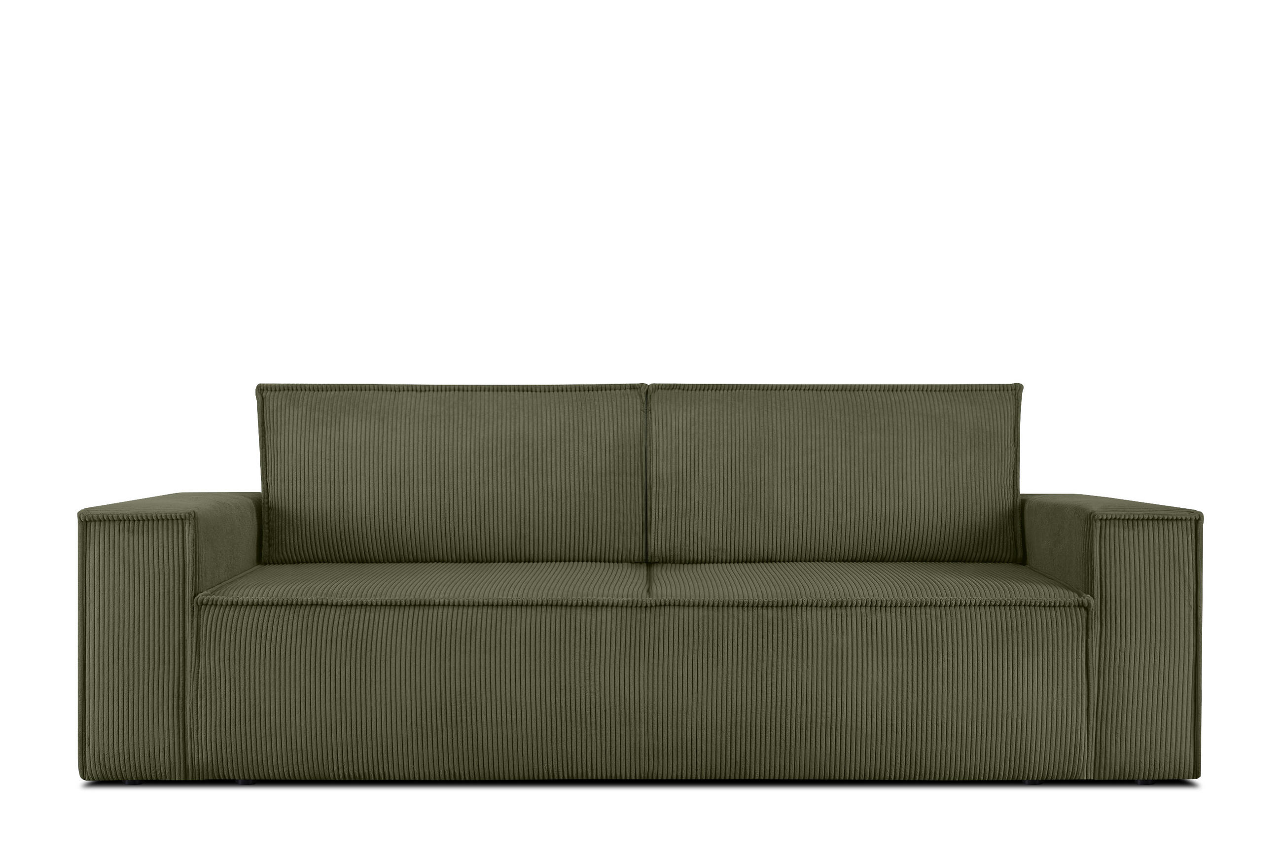 3-SITZER-SCHLAFSOFA NAPI in Pet Friendly Cord-Stoff, Olivgrün - Schwarz/Olivgrün, Textil (244/89/101cm) - KONSIMO®