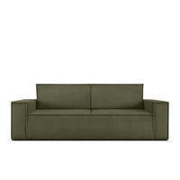 3-SITZER-SCHLAFSOFA NAPI in Pet Friendly Cord-Stoff, Olivgrün - Schwarz/Olivgrün, Textil (244/89/101cm) - KONSIMO®