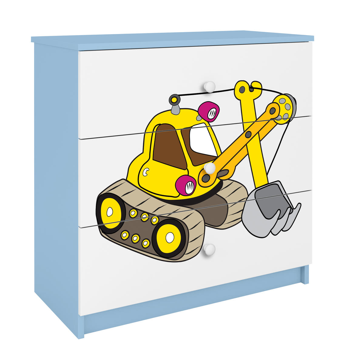 KOMMODE Babydreams Excavator 81/81/41 - Blau, Holzwerkstoff (81/81/41cm) - RAUMHIRSCH FURNITURE