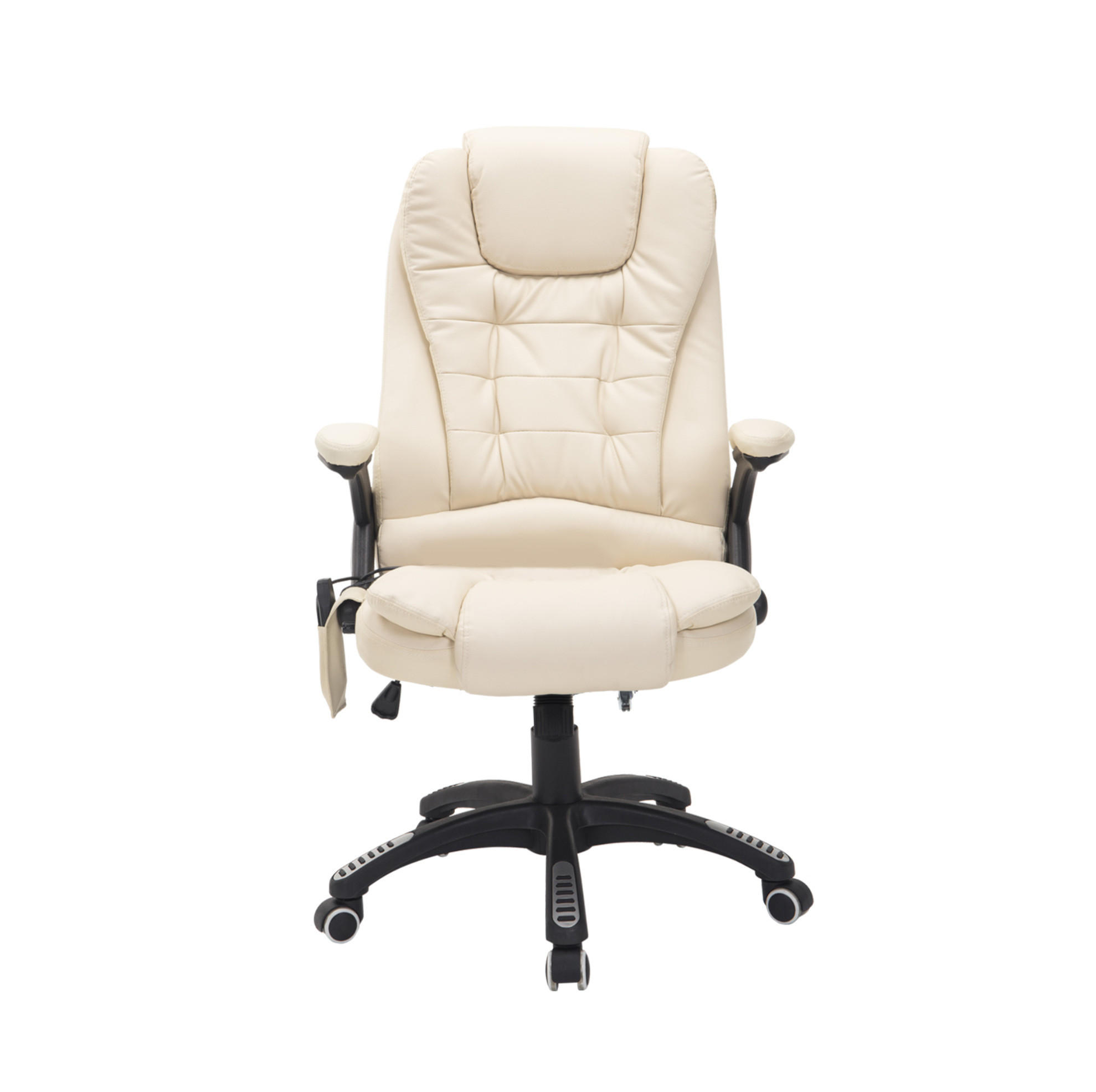CHEFSESSEL 54/44-54 cm Beige aus Bonded Leather mit Massagefunktion und Wärmefunktion - Beige, Kunststoff (68/121/62cm) - OKMYHOME