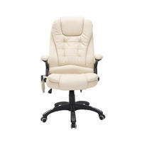 CHEFSESSEL 54/44-54 cm Beige aus Bonded Leather mit Massagefunktion und Wärmefunktion - Beige, Kunststoff (68/121/62cm) - OKMYHOME