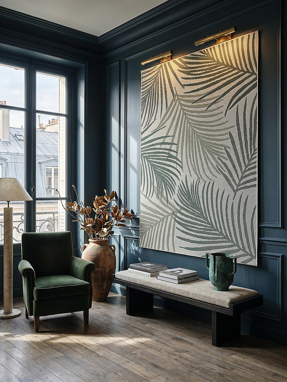 FLACHWEBTEPPICH Palmblätter BORNO Polypropylen Grün 140 x 200 cm - Grün, Textil (140/200cm) - KADIMA DESIGN