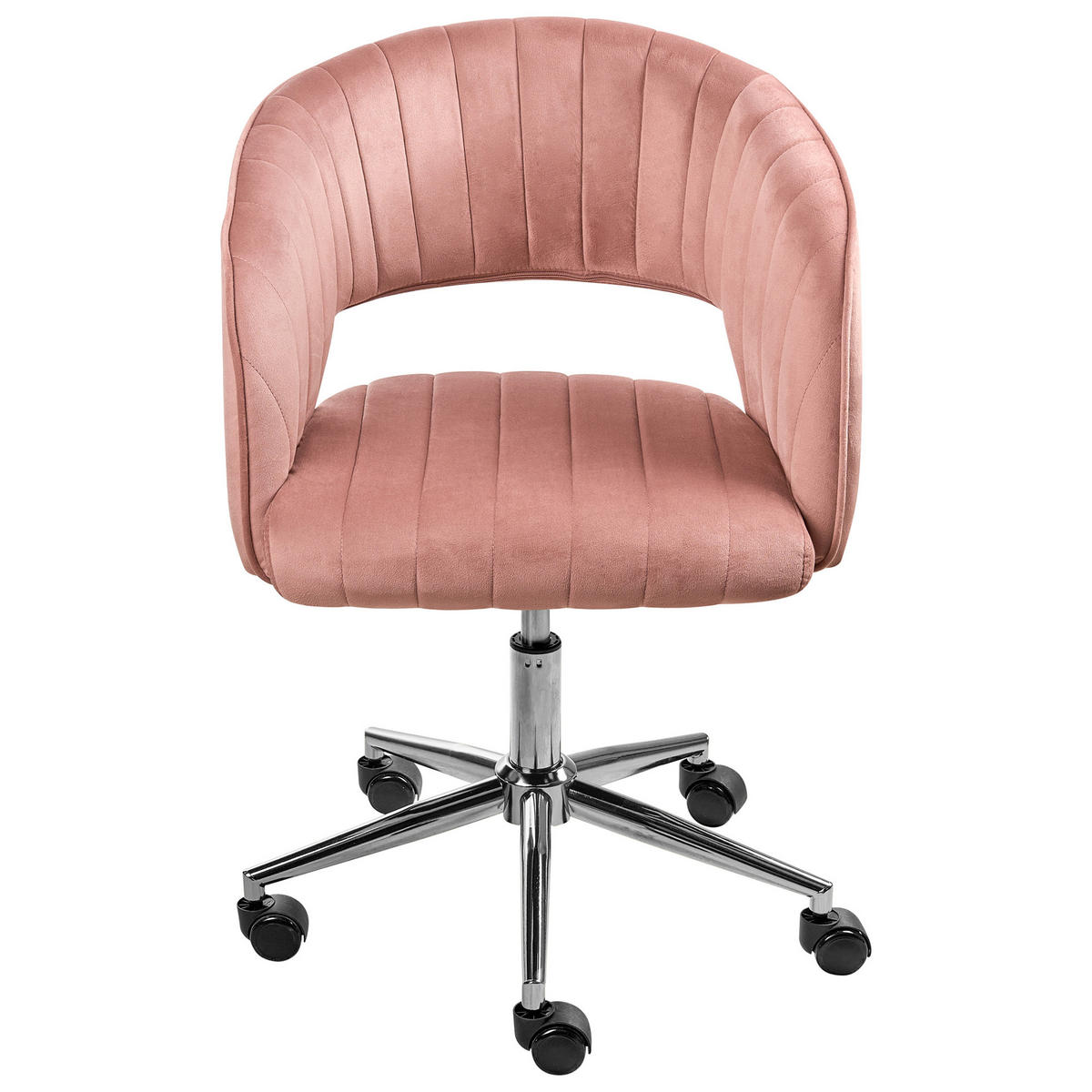 BÜROSTUHL Rosa Katonah - Pink/Silberfarben, Textil (57/78/57cm) - Beliani