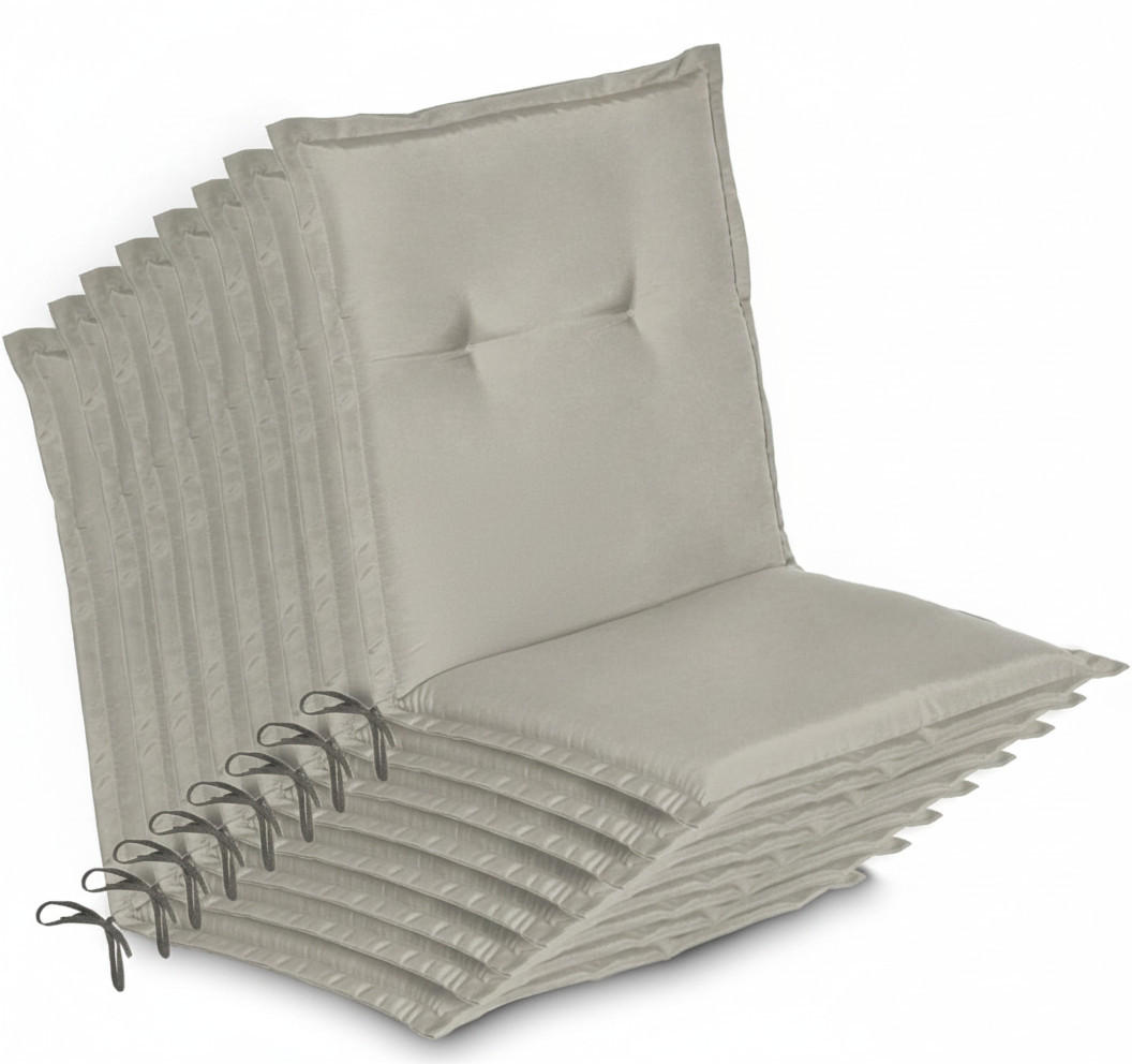 NIEDERLEHNERAUFLAGE Loft NL 100x50x6cm Hellgrau (8tlg) - Hellgrau, Textil (50/6/100cm) - Beautissu 