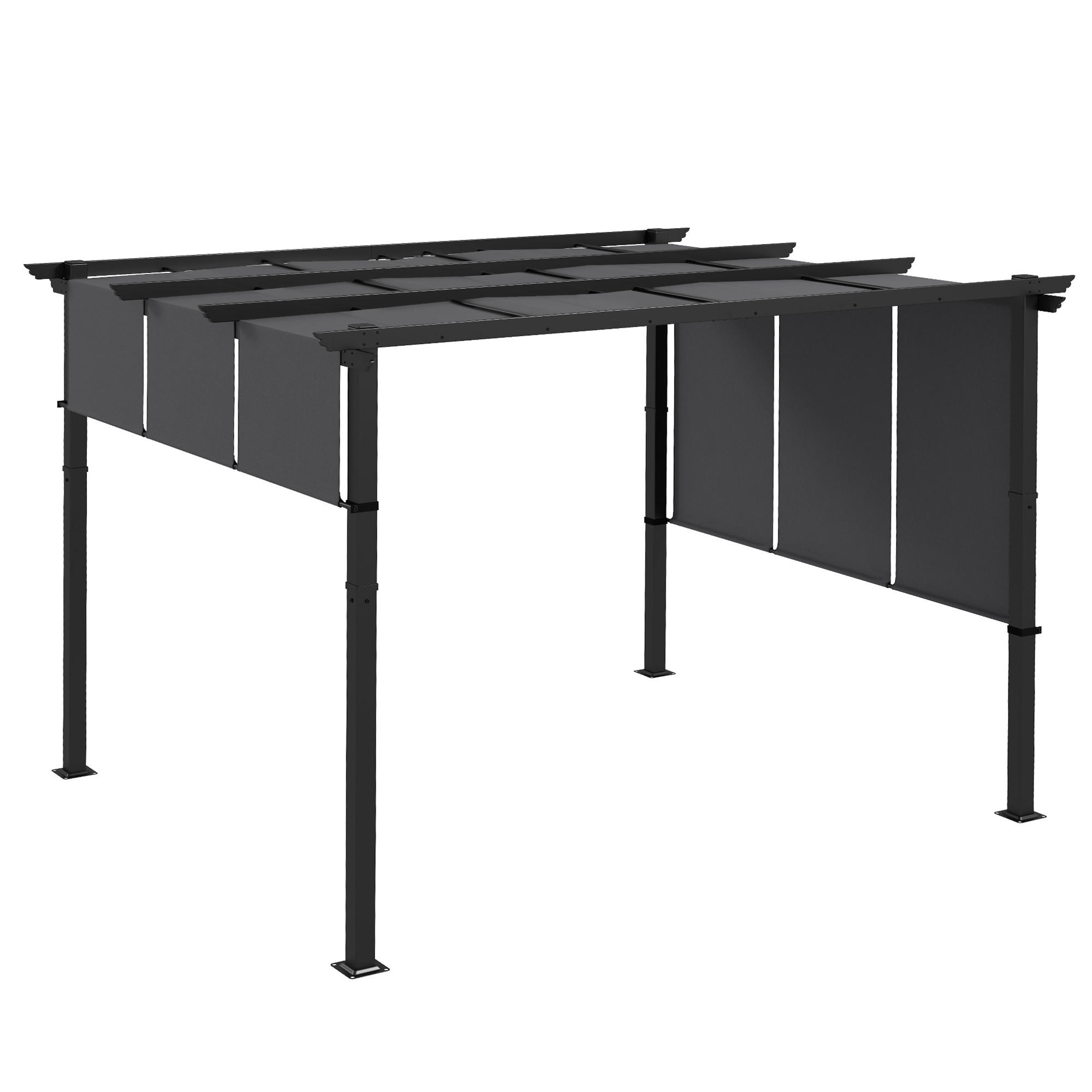 PAVILLON Pergola, Stahl, Dunkelgrau - Dunkelgrau, Kunststoff/Metall (296/235/357cm) - Outsunny