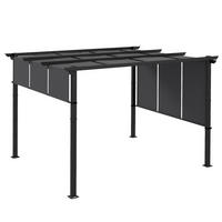 PAVILLON Pergola, Stahl, Dunkelgrau - Dunkelgrau, Kunststoff/Metall (296/235/357cm) - Outsunny