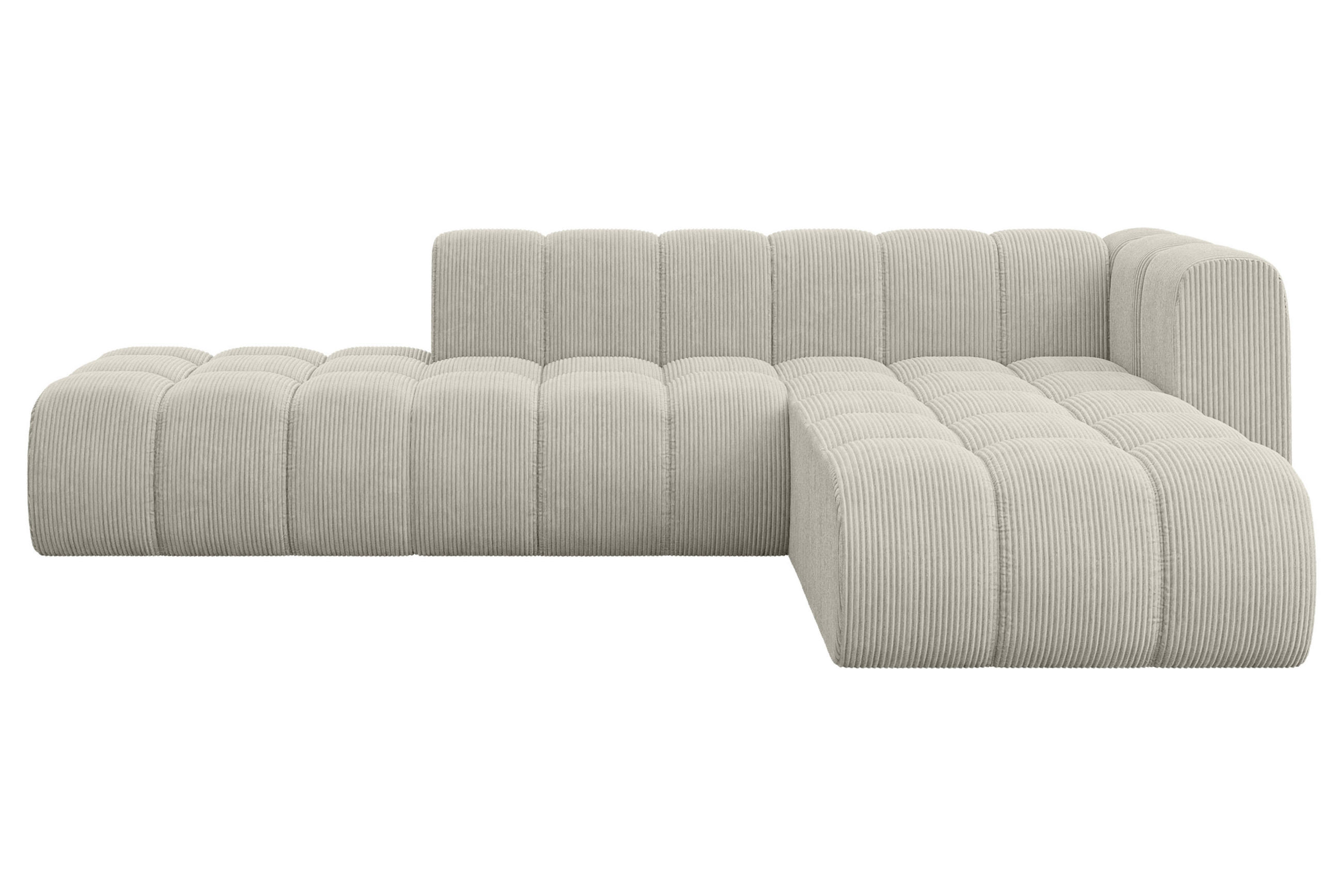 ECKSOFA modulares Sofa Zuvon-L1 - 296x177x70 cm Creme - Hellgrau/Creme, Holzwerkstoff/Textil (296/177cm) - ALTDECOR
