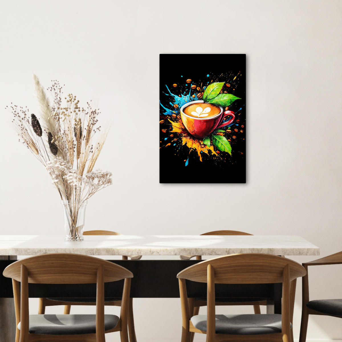 LEINWANDBILD Kaffee - Graffiti - Trinken - Abstrakt 40x60 cm - Mokka, Textil (40/60cm) - MuchoWow