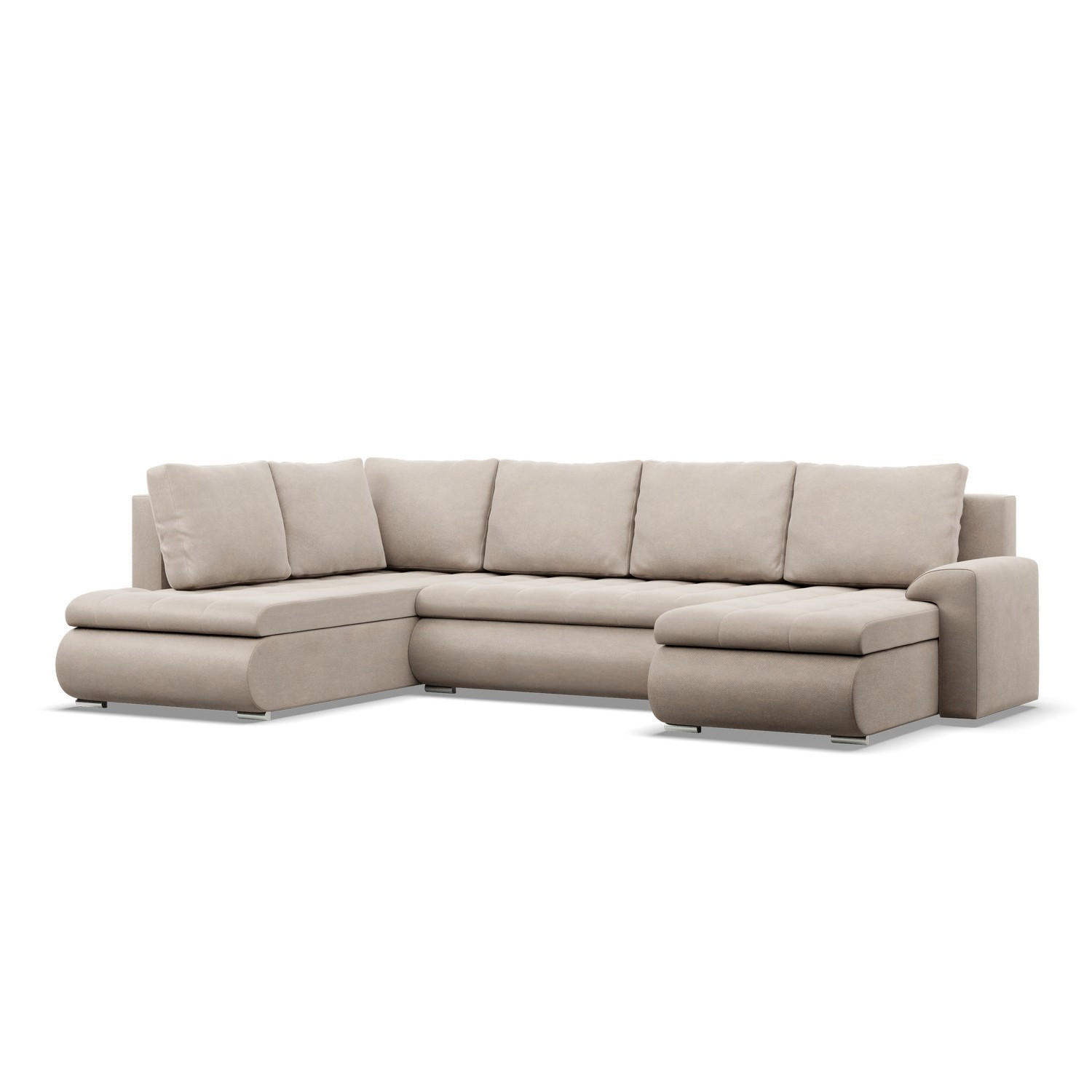 U-SOFA MIT SCHLAFFUNKTION FORESTA, Beige - Beige, Textil (300/89/200cm)