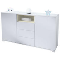 SIDEBOARD Skadu Creme Hochglanz - Creme, Holzwerkstoff (138.5/75.5/35cm) - Vladon