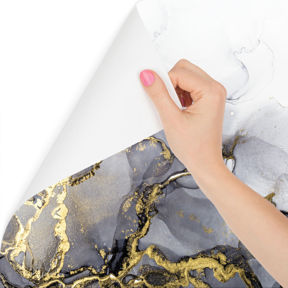 FOTOTAPETE MARMOR moderne Muster Abstraktion 460x300cm - Beige/Schwarz, Papier (460/300cm) - Muralo