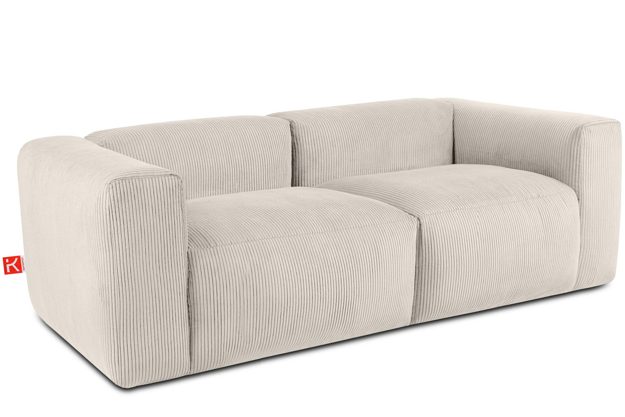 2,5-SITZER-MODULSOFA BUFFO mit extrem weicher und bequemer Sitzfläche, Kordstoff, cremefarben - Creme, Textil (250/73/96cm) - KONSIMO®