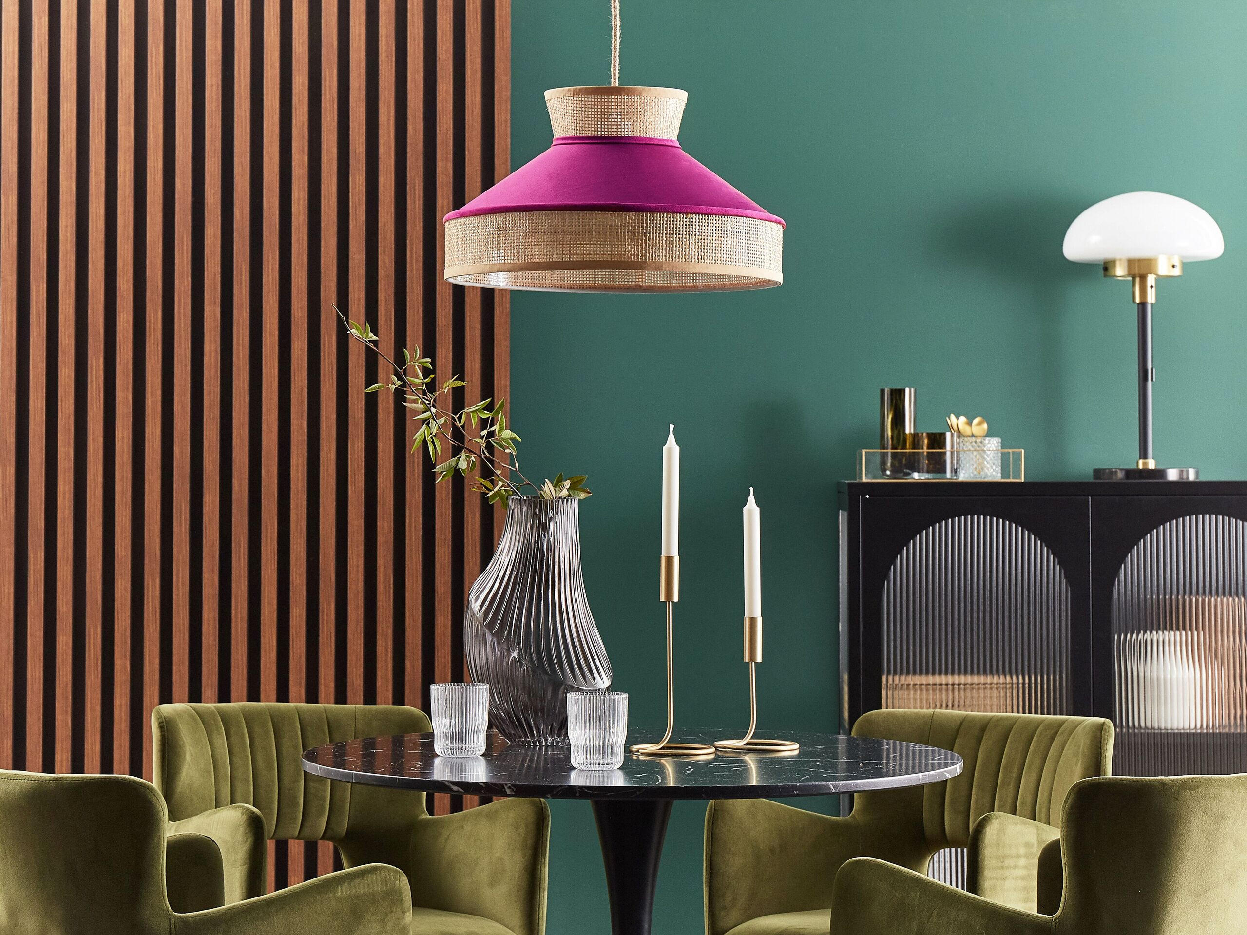 HÄNGELAMPE Batali 45/45/167 cm - Naturfarben, Naturmaterialen (45/45/167cm) - Beliani