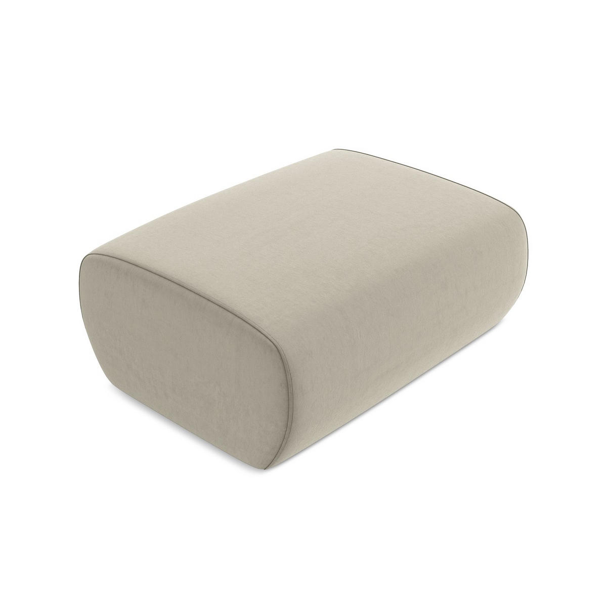 POUF Samt Stoff Creme - Perlmutt/Creme, Kunststoff/Textil (102/40/62cm) - Makamii
