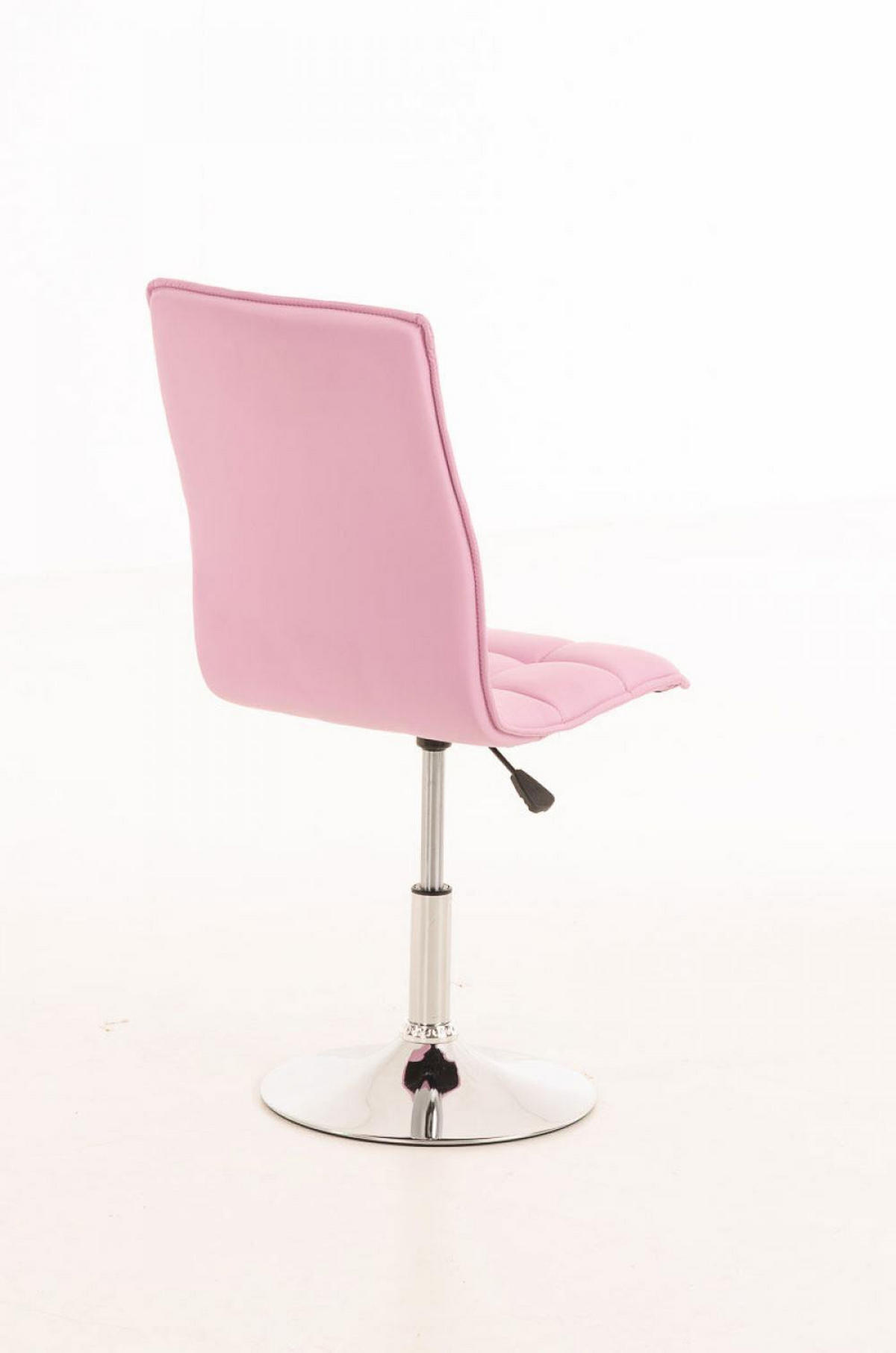 DREHSTUHL Lederlook pink - Chromfarben/Pink, Textil/Metall (43/90/56cm) - CLP