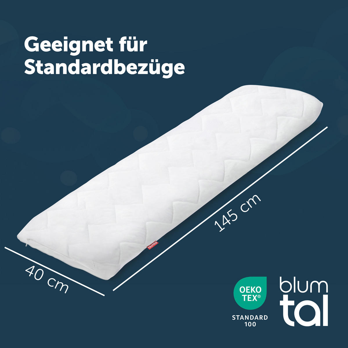 SEITENSCHLÄFERKISSEN mit anpassbarer Füllung 45x145cm - Weiß, Textil (40/145cm) - Blumtal